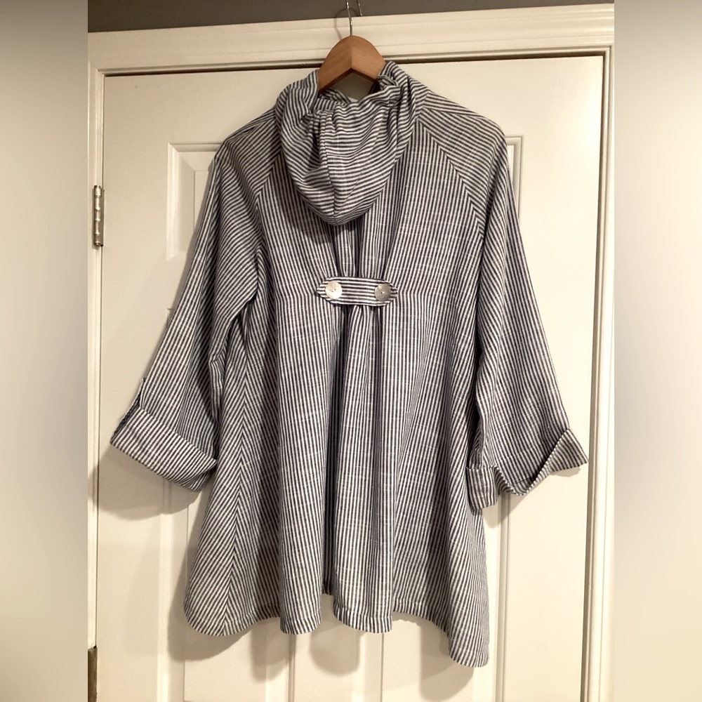 Sigrid Olsen Gray Striped Utility Jacket - Picture 4 of 11